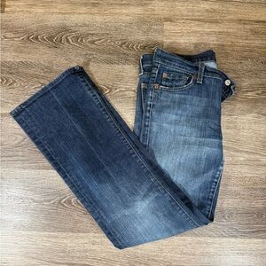 7 For All Mankind Jeans sz28/ sz6 equivalent Blue Flip Flop Bootcut Thrashed Y2K